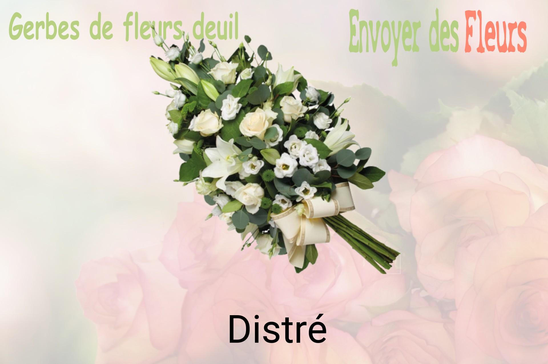 Gerbe de fleurs de deuil livrée à Distré